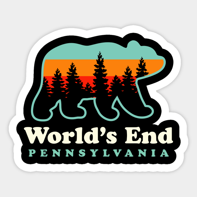 World's End State Park Pennsylvania Hiking Camping Bear Sticker by PodDesignShop